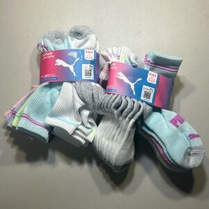 LOT OF 2 Packs Puma Kids Low Crew Socks 5 or 10 pairs New (Open Packs, 20 PAIRS)